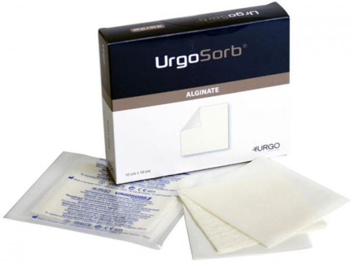 Penso absorvente hidrocoloide com alginato de cálcio Urgosorb 10x10cm Un
