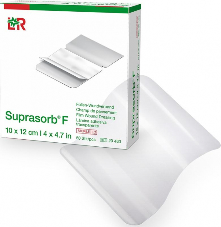 Penso adesivo em película transparente impermeável e transpirável Suprasorb F 10x12cm