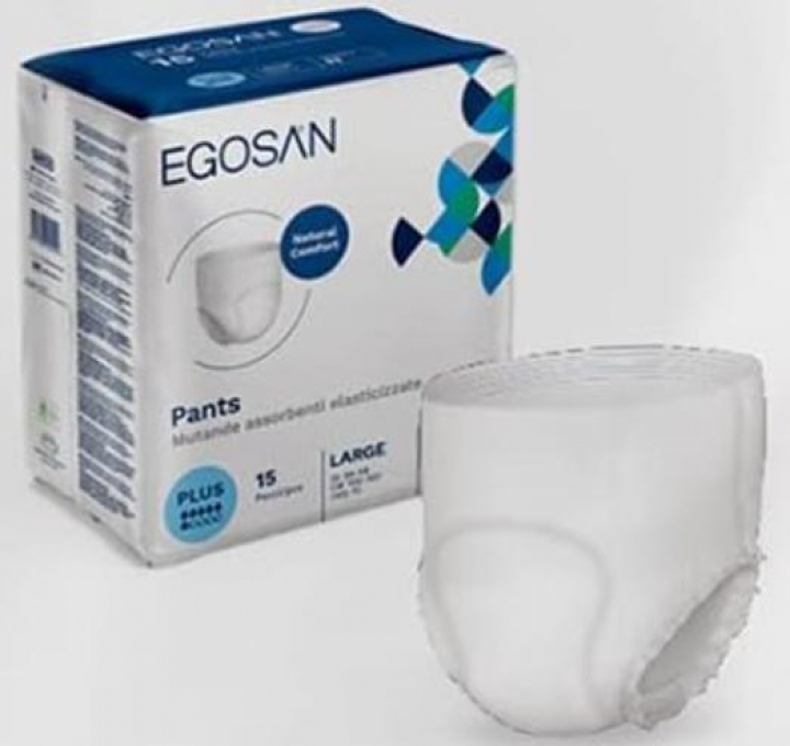 Embalagem com 15 cuecas fralda de incontinência intensa Egosan Pants Plus L