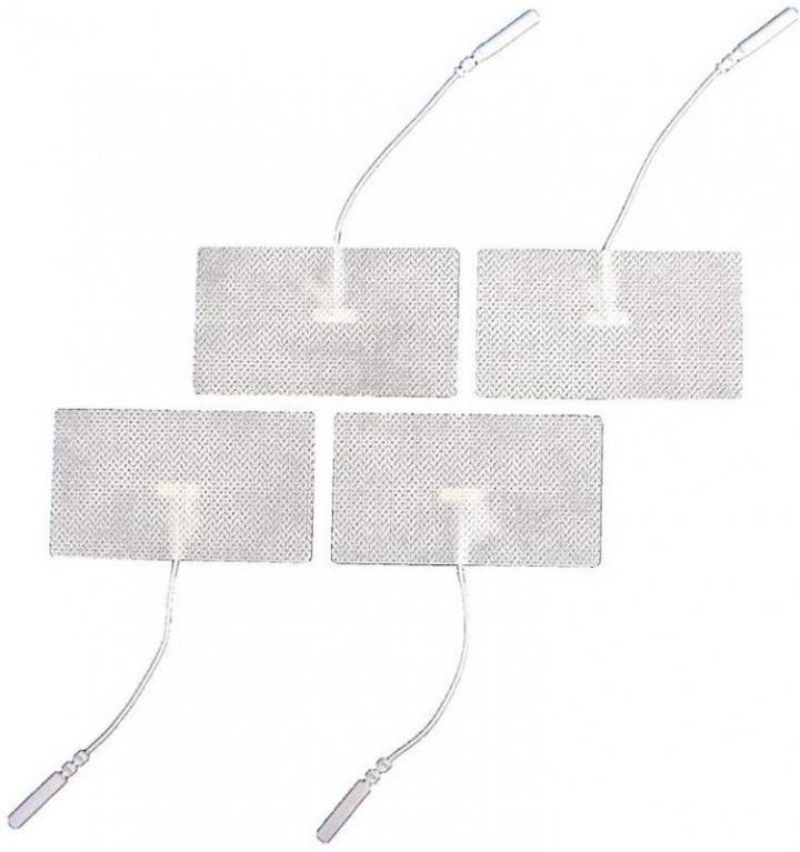 Conjunto de 4 electrodos autocolantes rectangulares com fio 45x98mm p/Tens PG474W
