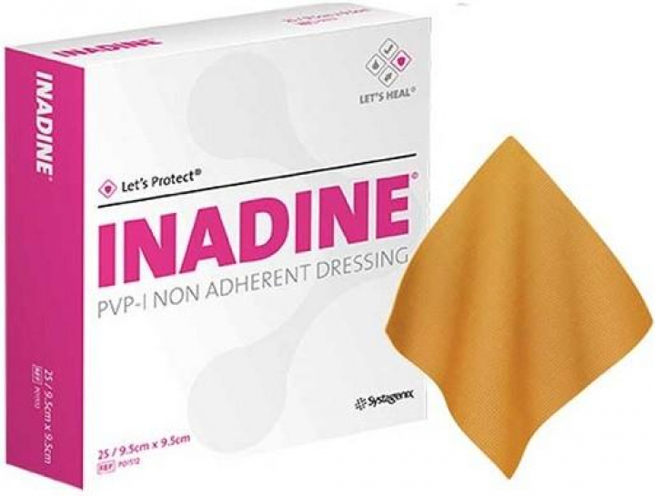 Compressa impregnada com iodopovidona não aderente Inadine 9,5x9,5cm