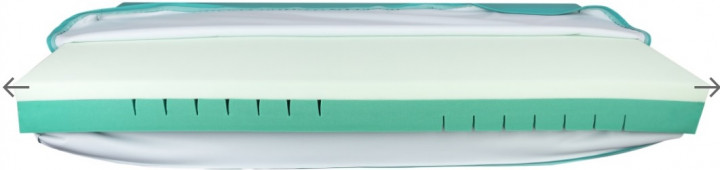Colchão anti-escara em visco-elástico de alta densidade com capa bi-elástica impermeável ignifuga e anti-ácaros 188x88x12cm