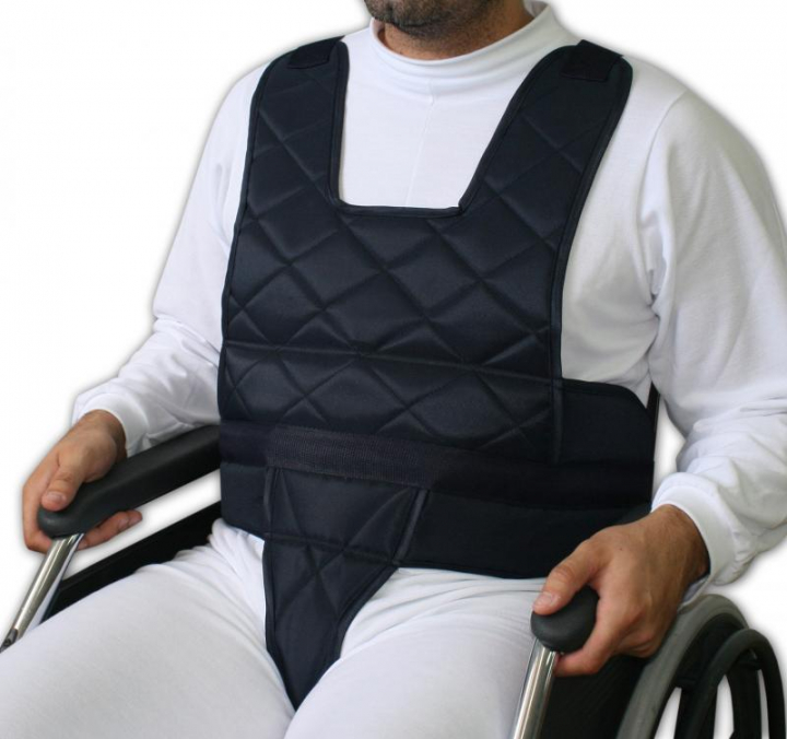 Colete de imobilização impermeável com cinto abdominal com apoio pélvico almofadado para cadeira de rodas Premium GT180012