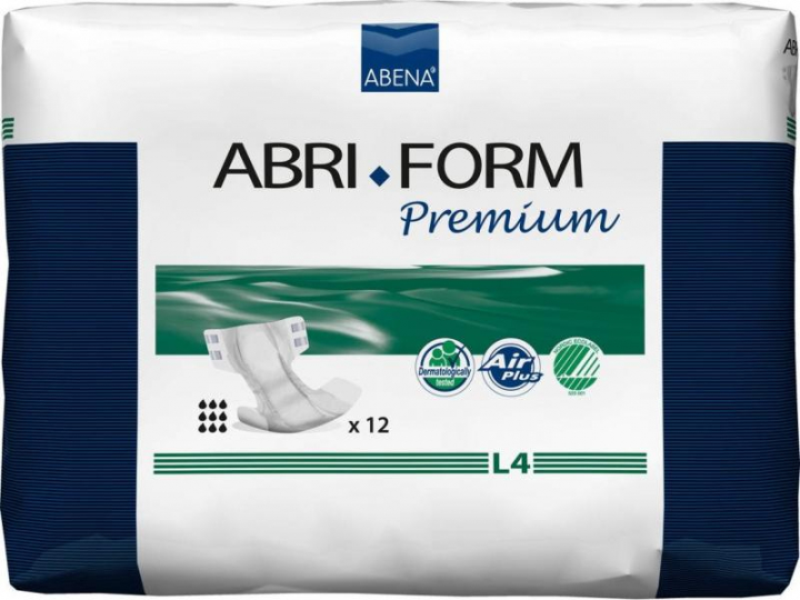Embalagem com 18 fraldas descartáveis respiráveis para incontinência adulta extremamente severa Abena Abri-Form Premium L4