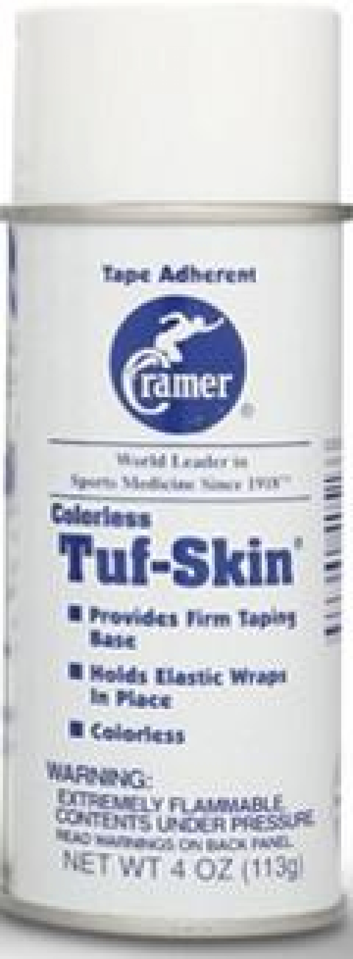 Spray aderente incolor de secagem rápida para evitar que o pré-tape deslize Tuf Skin Spray Cramer 113gr