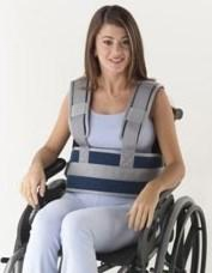 Colete de imobilização impermeável com cinto abdominal almofadado para cadeira de rodas AD13