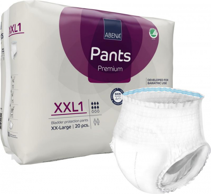 Embalagem com 16 cuecas fralda descartáveis para incontinência adulta moderada Abena Pants XL2