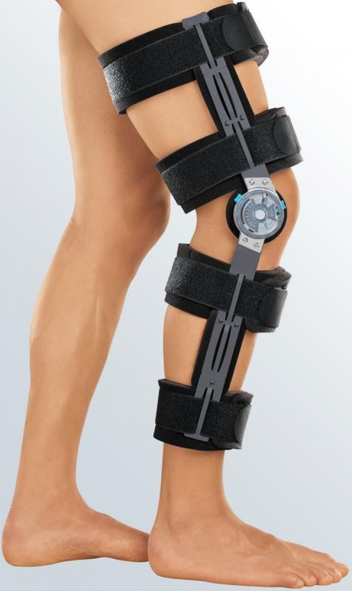 Tala ortótese para imobilização e reabilitação de joelho com regulação de ajuste rápido de flexão e extensão Protect.Rom Cool