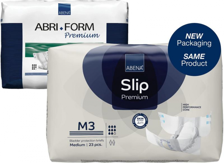 Embalagem com 22 fraldas descartáveis respiráveis para incontinência adulta severa Abena Abri-Form Premium M3