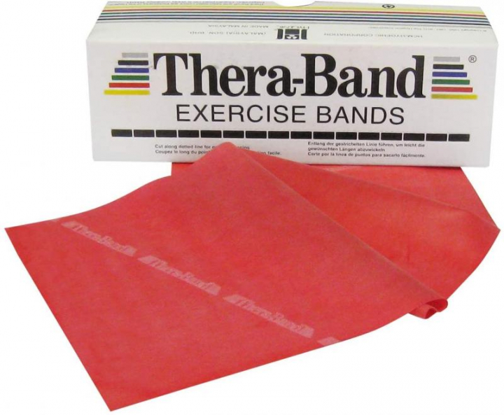 Banda elástica de exercício terapêutico em latex de alta qualidade de resistência média vermelho Thera-Band 22,5m