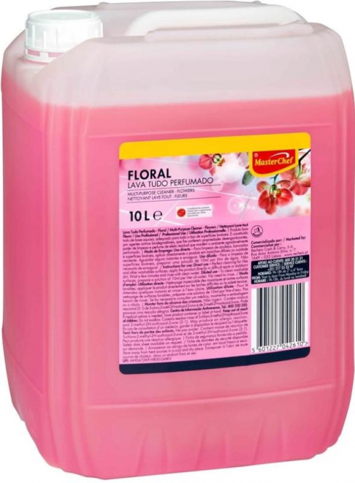 Detergente lava tudo perfumado para superfícies Masterchef Floral 10Lt