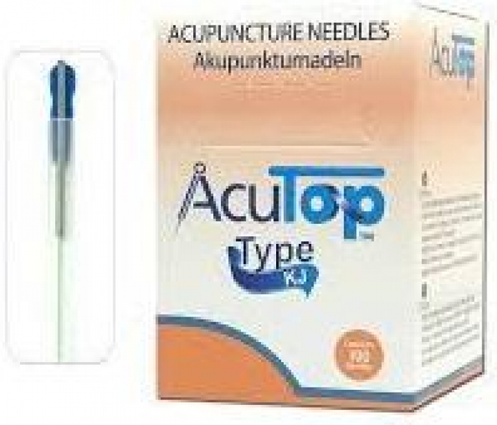 Embalagem com 100 agulhas de acupunctura com guia descartáveis e esterilizadas 0,30x30mm