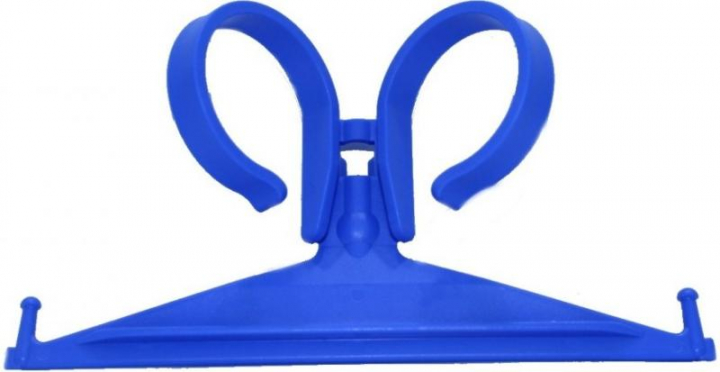 Suporte de saco colector de urina em plástico azul