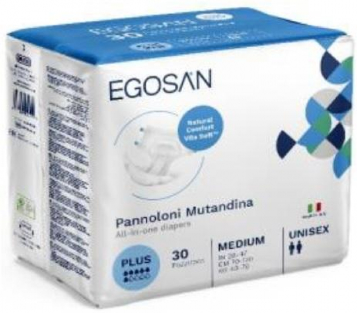 Embalagem com 30 fraldas de incontinência adulta moderada Vitasoft Natural Comfort Plus M