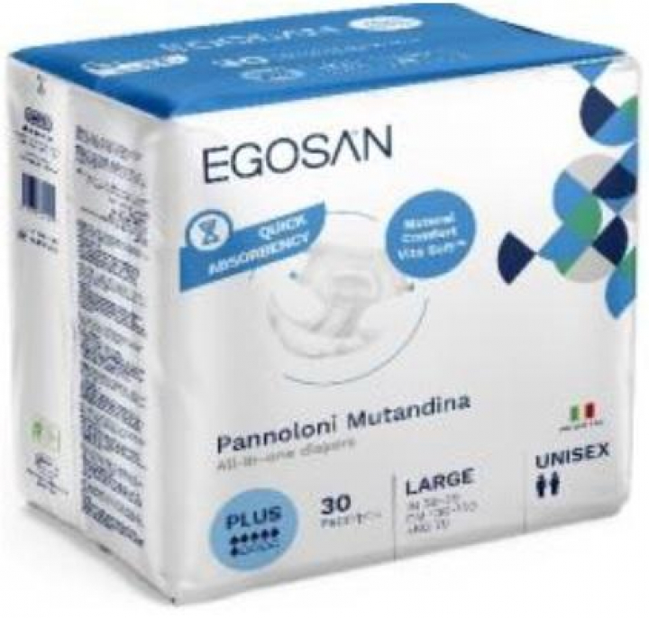 Embalagem com 30 fraldas de incontinência adulta moderada Vitasoft Natural Comfort Plus L