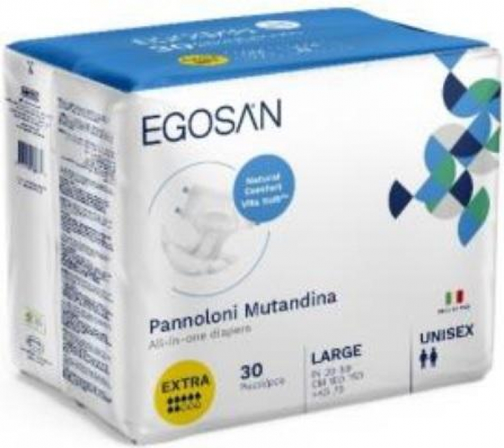 Embalagem com 30 fraldas de incontinência adulta intensa Vitasoft Natural Comfort Extra L