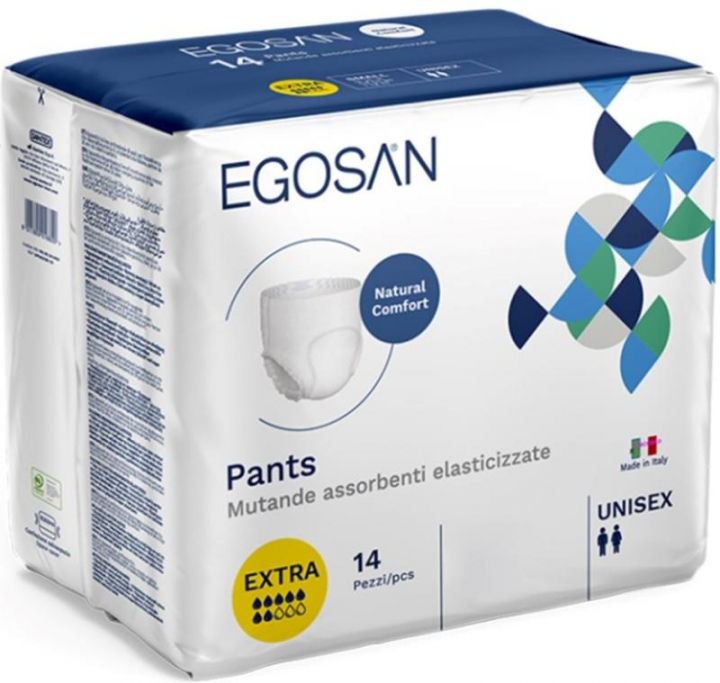 Embalagem com 14 cuecas fralda de incontinência moderada Egosan Pants Extra L