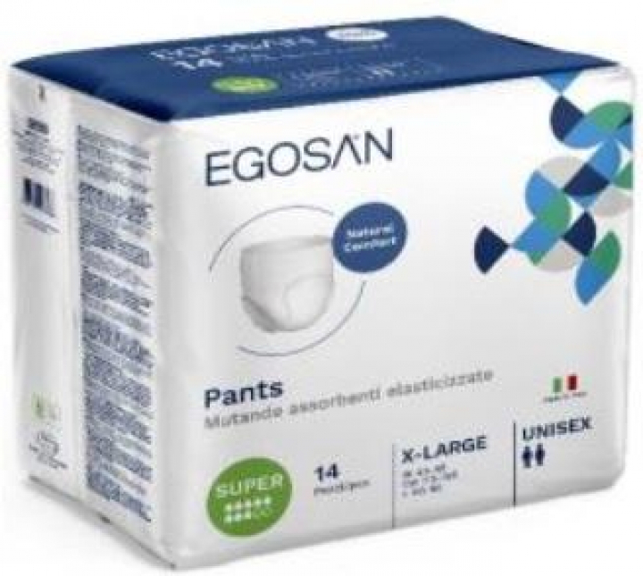 Embalagem com 14 cuecas fralda de incontinência intensa Egosan Pants Super XL