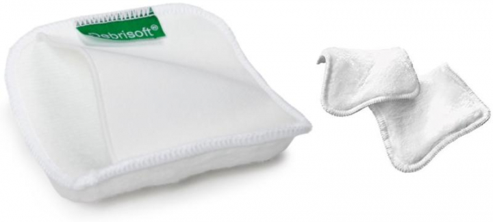 Embalagem com 5 Esponja/compressa almofadada de monofilamento para desbridamento e detritos de feridas Debrisoft PAD 10x10cm