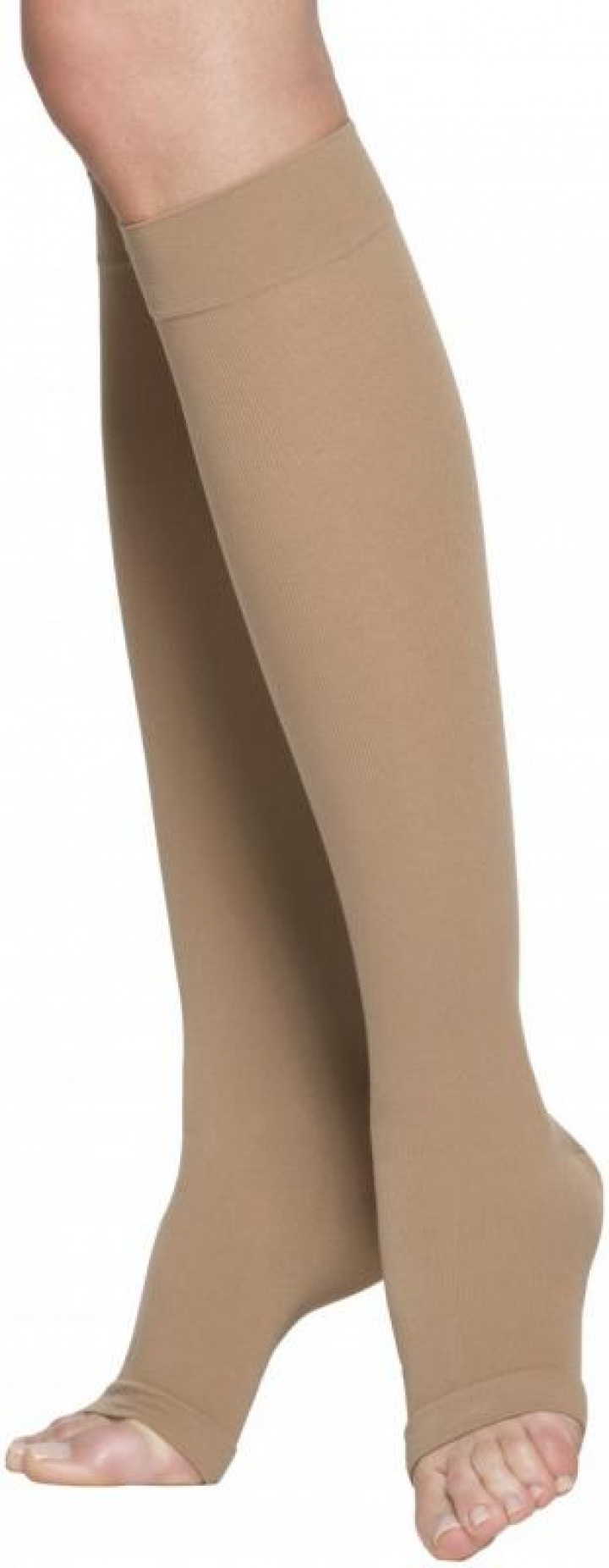 Meia elástica de compressão grau 2 AD (Até ao joelho) sem biqueira, com fio de algodão, ideal para peles sensíveis Sigvaris Cotton (Par)
