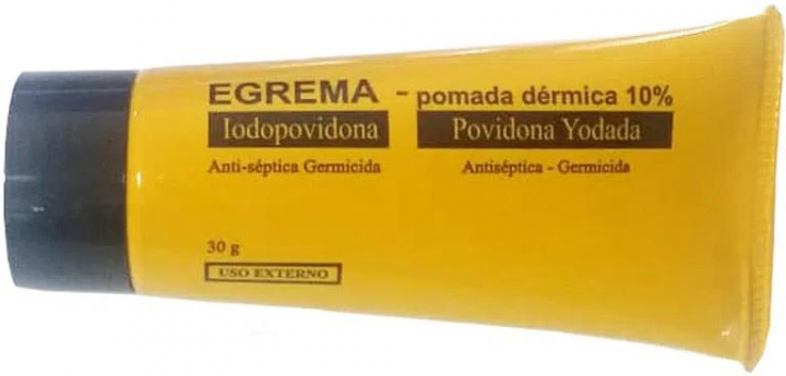 Iodopovidona dérmica - solução anti-séptica, bactericida e fungicida em pomada/gel 10% 30gr