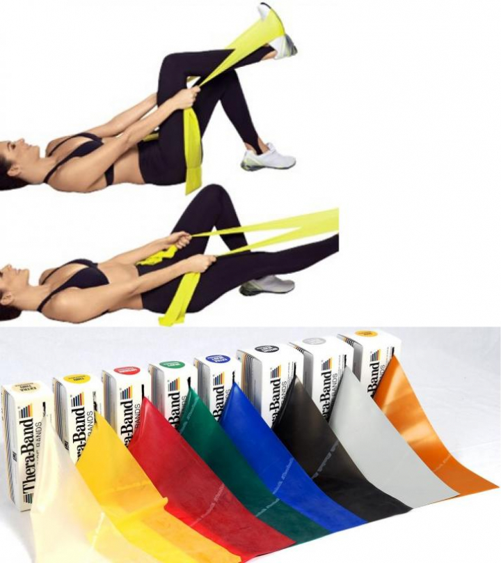 Banda elástica de exercício terapêutico em latex de alta qualidade de resistência suave amarela Thera-Band 5,5m