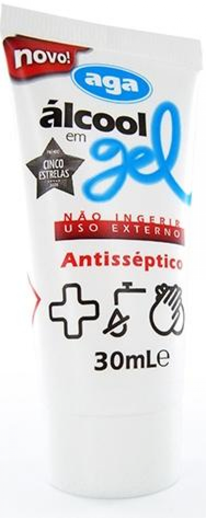 Desinfectante anti-séptico álcool gel para mãos em bisnaga de bolso 30ml