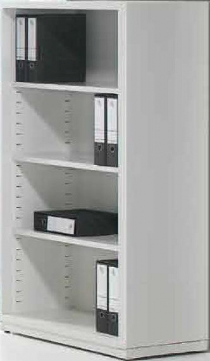 Armário de arquivo aberto médio para escritório com estrutura pintada com 3 prateleiras 48x44x152cm