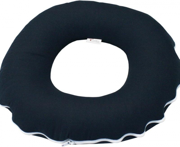 Almofada/coxim anti-escara de assento redonda com furo em fibra de silicone e capa em algodão GT110028