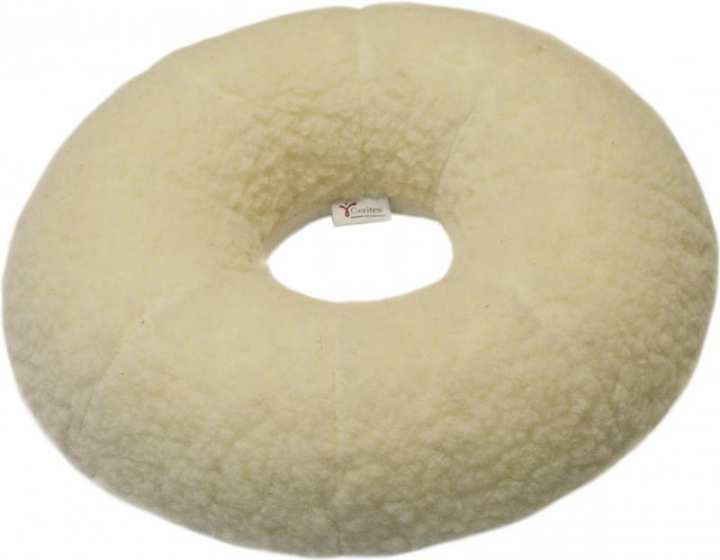 Almofada/coxim anti-escara de assento em visco elástico poliuretano redonda com furo com capa em lã natural GT130007