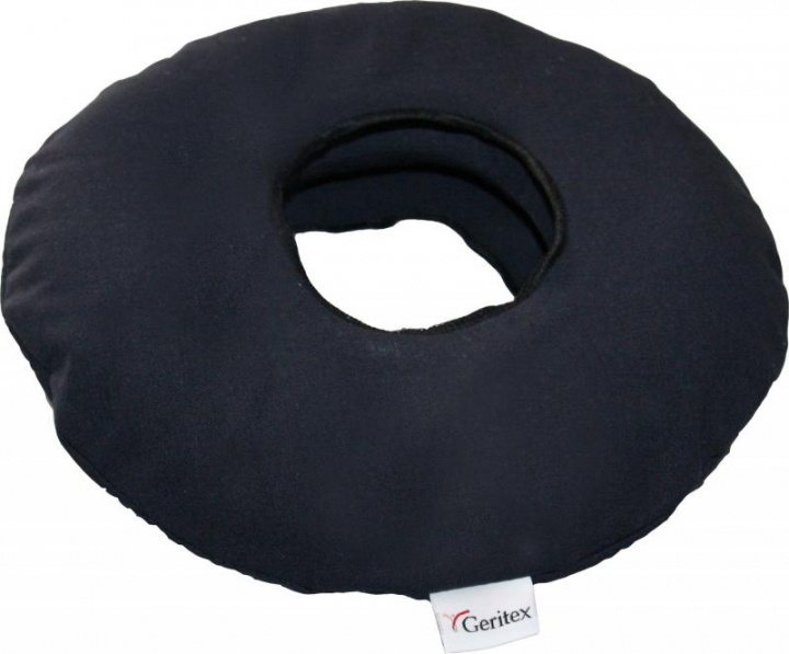 Mini almofada anti-escara e de posicionamento redonda com orifício para protecção de orelhas em fibra de silicone com capa de algodão GT110001