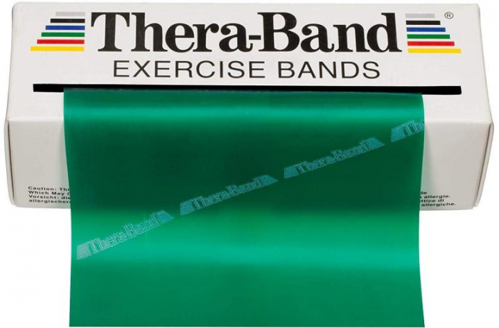 Banda elástica de exercício terapêutico em latex de alta qualidade de resistência forte verde Thera-band 5,5m