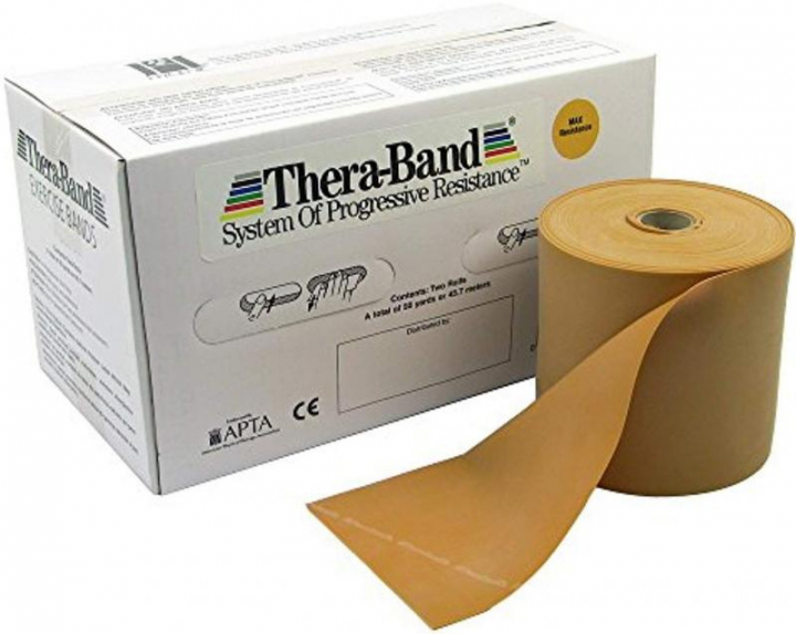 Banda elástica de exercício terapêutico em latex de alta qualidade de resistência máxima dourado Thera-band 22,5m
