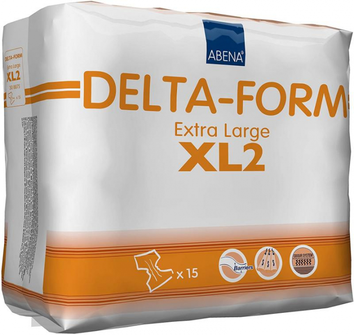 Embalagem com 15 fraldas de incontinência adulta Abena grave Delta-Form XL2