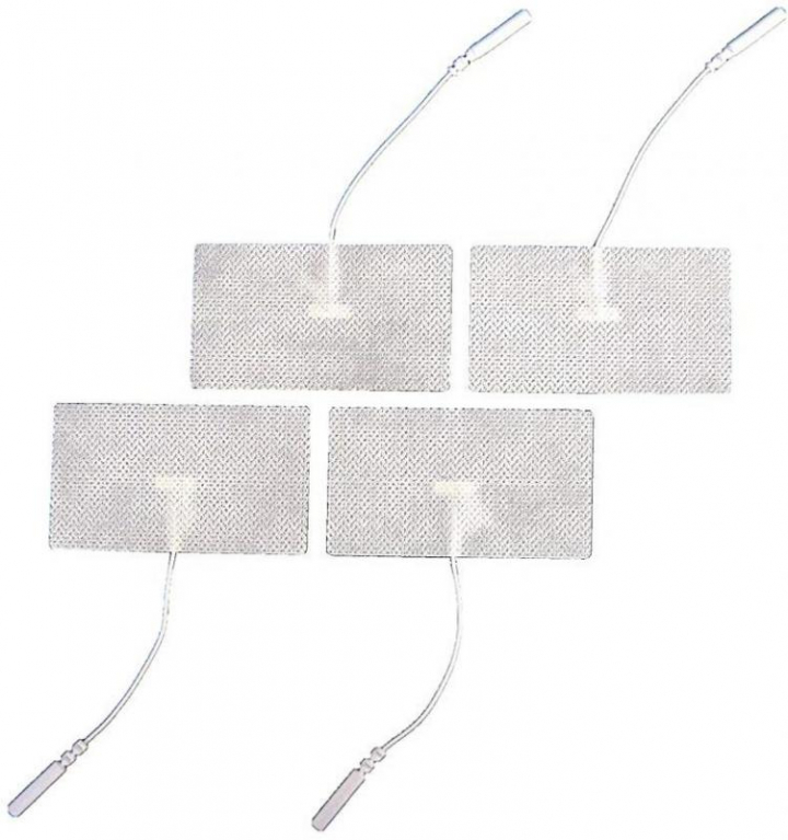 Conjunto de 4 electrodos autocolantes rectangulares com fio 45x80mm p/Tens PG473W