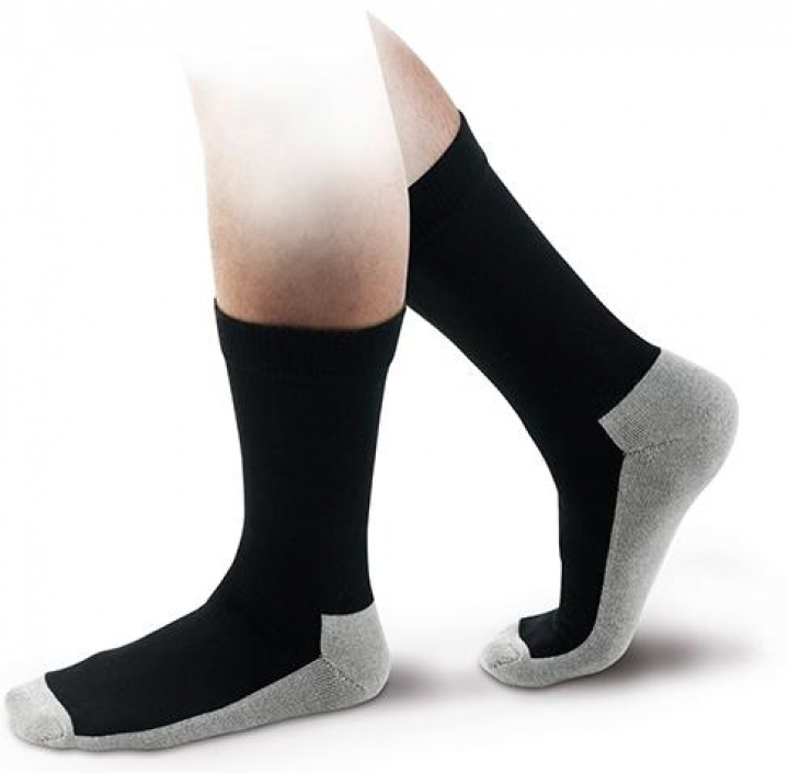 Meia para pé diabético ou em risco em algodão com reforço almofadado da planta do pé AD MN51