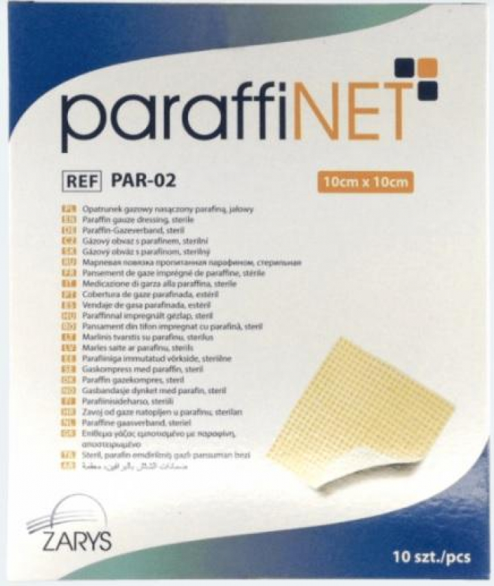 Embalagem com 100 compressas de gaze parafinada esterilizadas Pharmatull 10x10cm H457