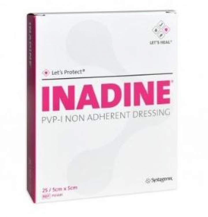 Compressa impregnada com iodopovidona Inadine 5x5cm