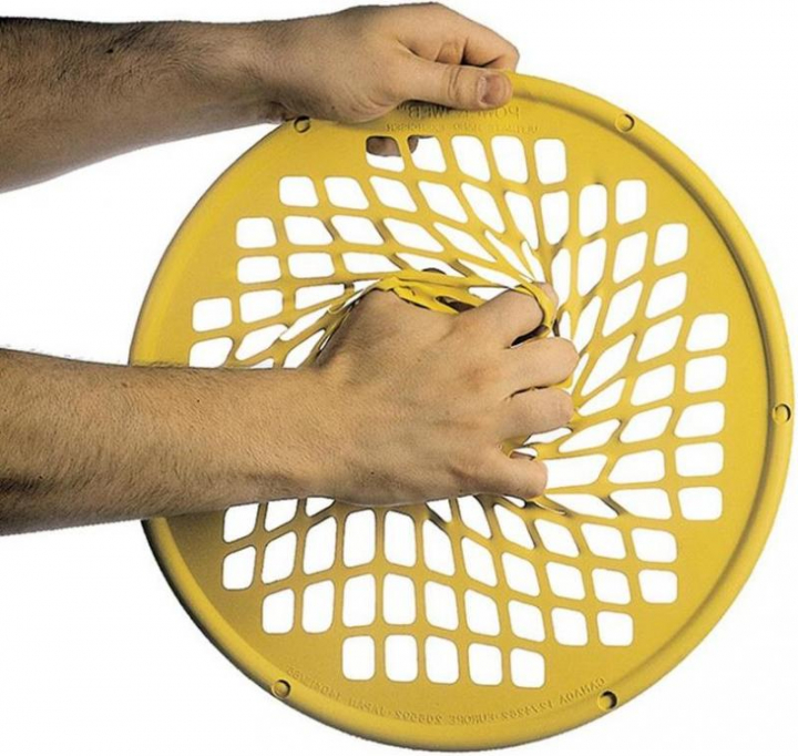 Rede elástica para exercício das mãos de diâmetro 36 cm Power Web Senior suave amarela