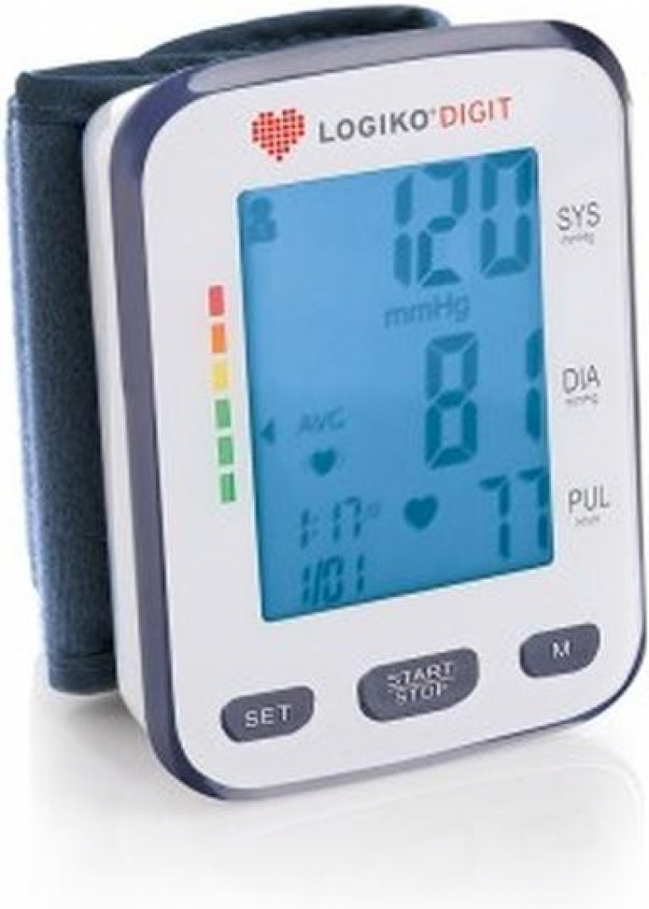 Aparelho de medir tensão arterial digital e automático de pulso com monitor LCD DM495