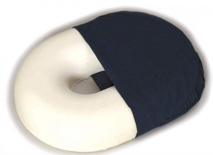 Almofada/coxim anti-escara de assento oval em espuma viscoelástica com furo e capa em H9935