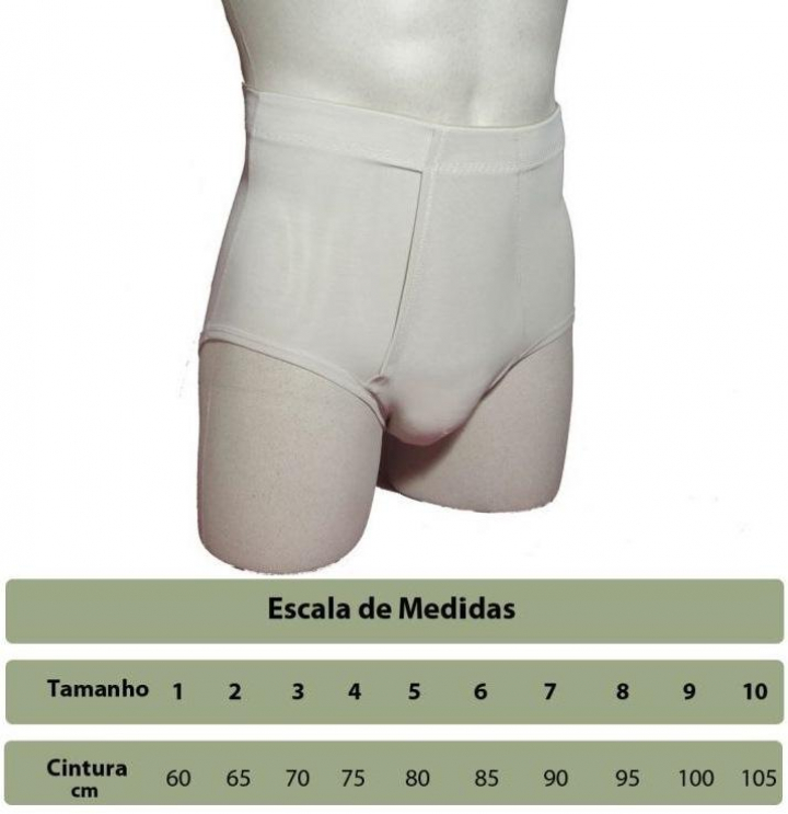 Cuecas de contenção para hérnia tipo slip de homem com pelotas anatómicas amovíveis 975