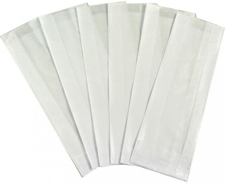 Maço com 250 saquetas de papel para talheres com fole 27x7,5cm S001