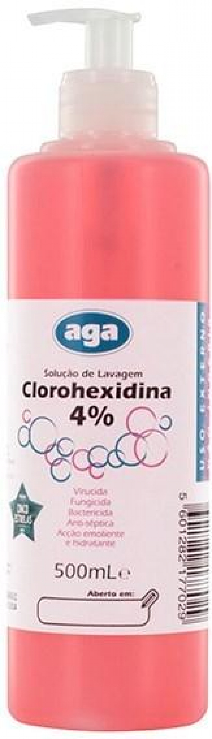Solução aquosa para lavagem e desinfeção da pele com doseador Clorohexidina 4% 500ml