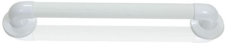 Barra de apoio simples em aço branco com estrias para melhor aderência, de fixação à parede para WC com 30cm RS972-30