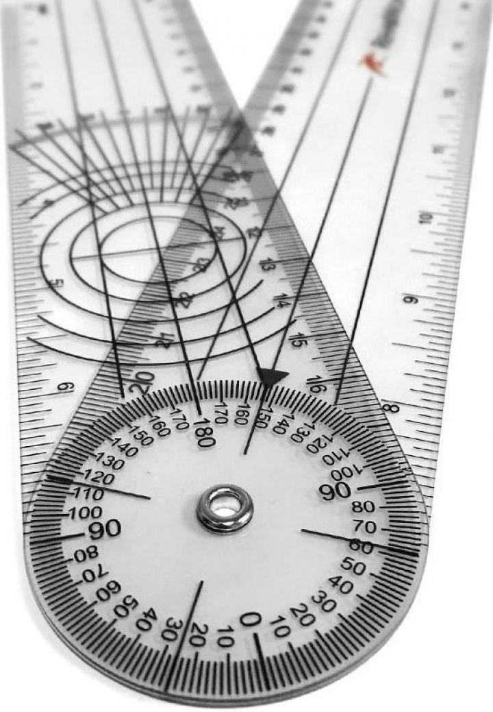 Goniómetro em plástico Rulong 0 a 360º e com 20cm