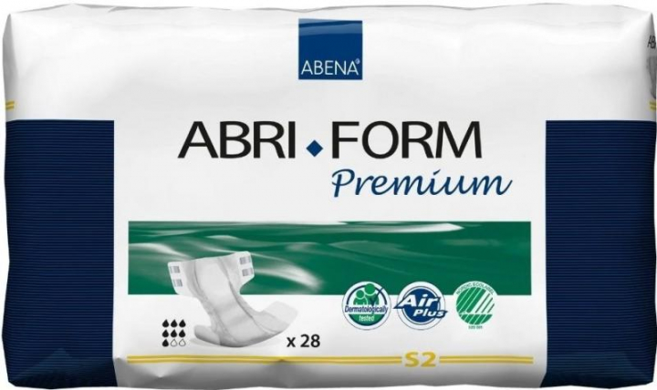Embalagem com 28 fraldas descartáveis respiráveis para incontinência adulta intensa Abena Abri-Form Premium S2