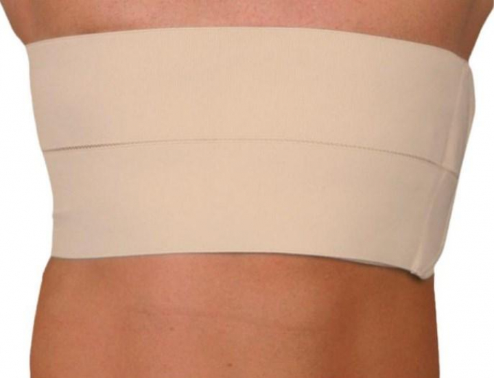 Faixa/cinta elástica de contenção toraxica e abdominal em tecido elástico sem latex com 2 bandas para suporte e apoio lombar BE-165